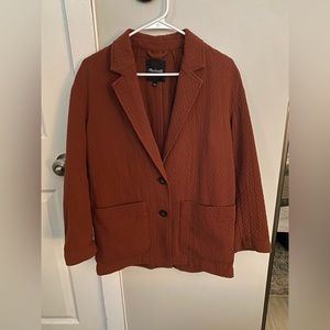 Madewell red quilted blazer